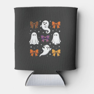 Porta-lata Fantasma Fofo com Laços Design de Halloween_1