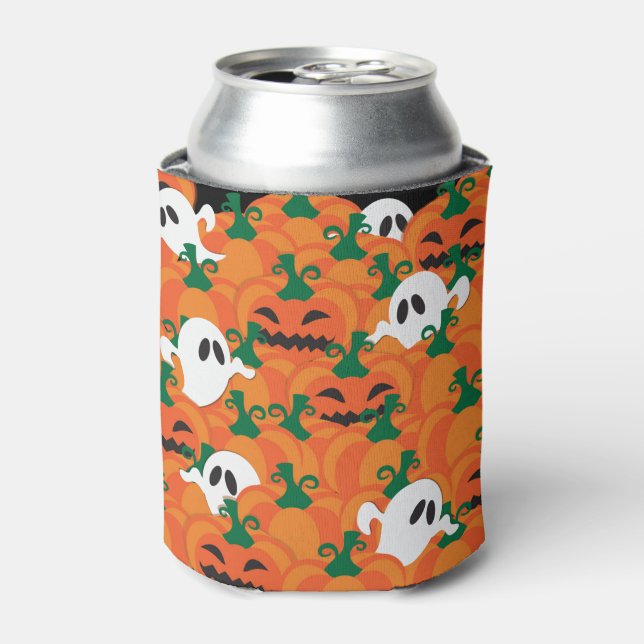Porta-lata Fantasmas de Halloween no Campo de Abóbora Assombr (Can Front)