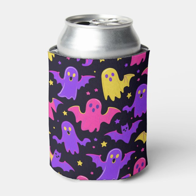Porta-lata Fantasminhas e Morcegos Halloween (Can Front)