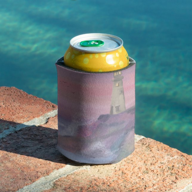 Porta-lata Farol da Falésia Costeira com Céu Rosa (Piscina in situ)