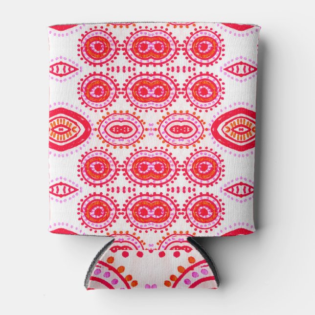 Porta-lata Fashion Red Folklore Boho Design (Frente)