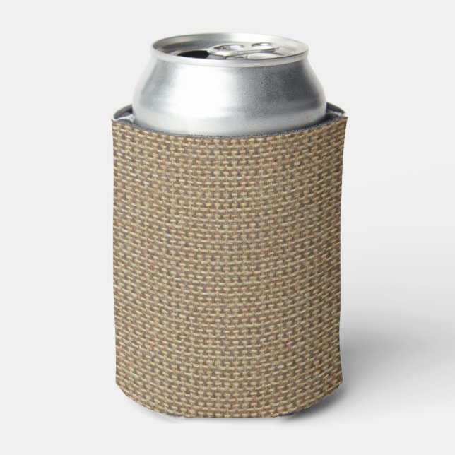 Porta-lata Faux Burlap Can Cooler (Can Front)
