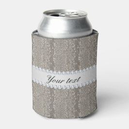 Porta-lata Faux Silver Sequins e Diamantes
