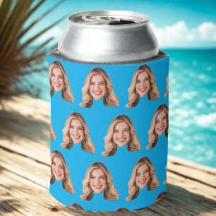 Porta-lata Favor de aniversário com rosto personalizado para 
