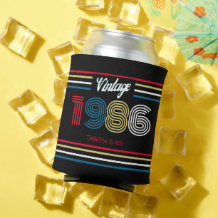 Porta-lata Favor de Aniversário de 40 anos Vintage 1986 Listr
