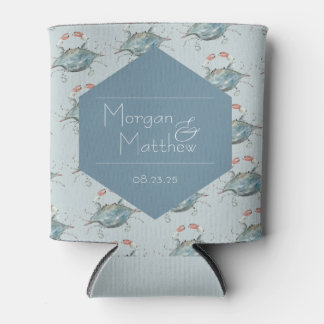 Porta-lata Favor de Casamento de Caranguejo de Aquarela Elega