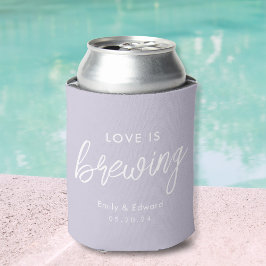 Porta-lata Favor de casamento Modern Lilac Love is Brewing