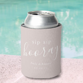 Porta-lata Favor de casamento Moderno Rosa Blush Sip Sip Hoor