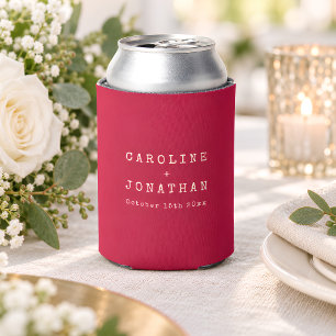 Porta-lata Favor de casamento Nomes em Vermelho Natal Minimal