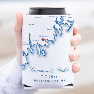 Porta-lata Favor de Casamento Shining Tides Mapa de Mattapois