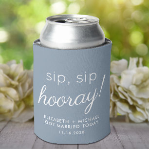 Porta-lata Favor do Casamento Sip Hooray Dusty Blue