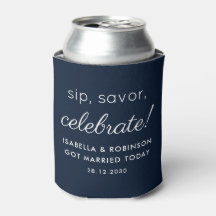 Favor do Casamento Sip Savor Celebra Marinho Azul 