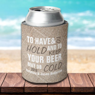 Porta-lata favor rústico do casamento do país ocidental de