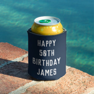 Porta-lata Favoritos Elegantes Azul Marinho para Aniversário