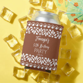 Porta-lata Favoritos para festas mexicano monograma terracott