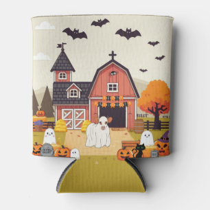 Porta-lata Fazenda e vaca do Halloween