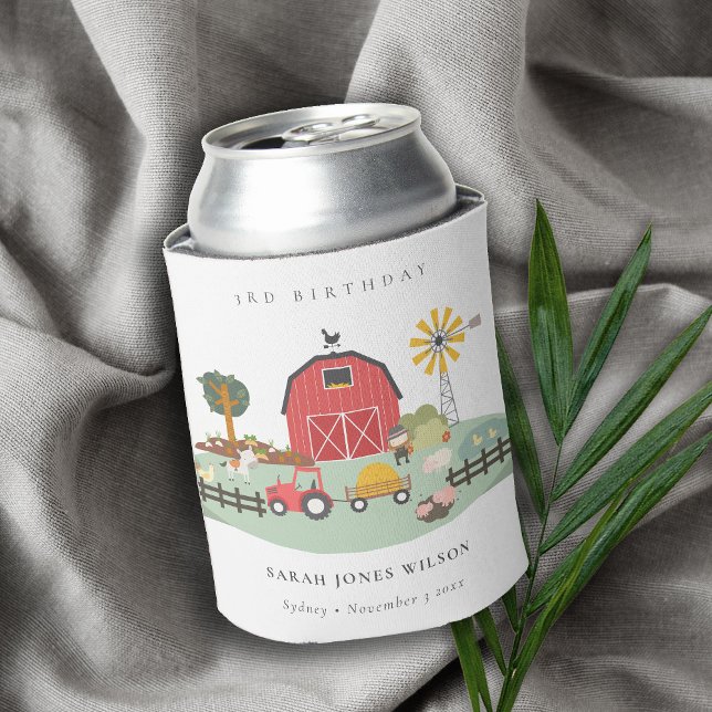 Porta-lata Fazenda Vermelho Bonito De Barnyard Animal Qualque (Criador carregado)