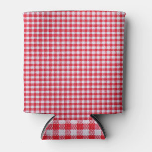 Porta-lata Fechamento da Tablecloth Verificado Vermelho.