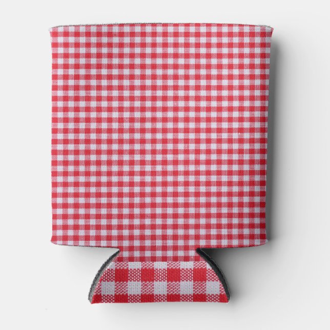 Porta-lata Fechamento da Tablecloth Verificado Vermelho. (Frente)