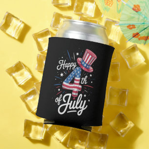 Porta-lata Feliz 4 de Julho Bandeira Patriótica Americana EUA