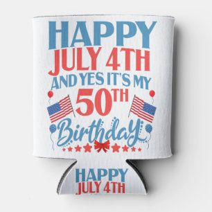 Porta-lata Feliz 4 de julho e sim É o meu 50º presente de ani