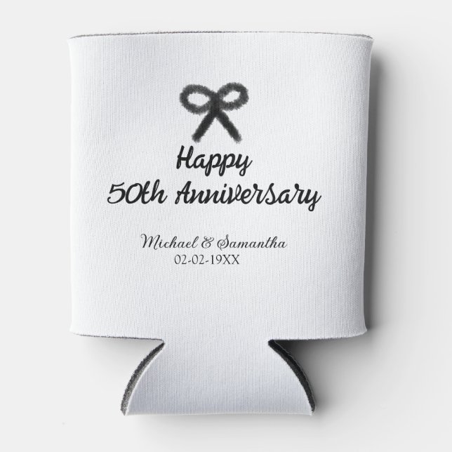 Porta-lata Feliz 50º aniversário adicionar nome do casal data (Frente)