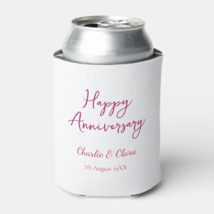 Porta-lata Feliz aniversário adicionar nome rosa negrito nome