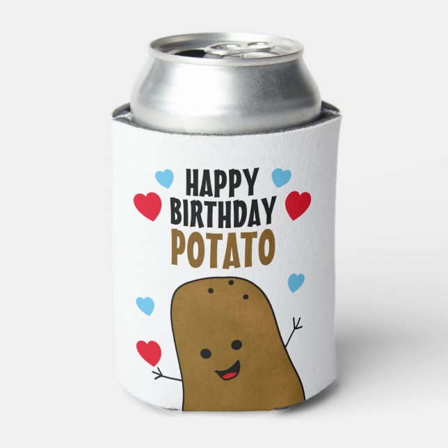 Porta-lata Feliz Aniversário de Batata (Can Front)