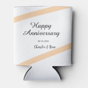 Porta-lata Feliz aniversário de casamento laranja linhas past