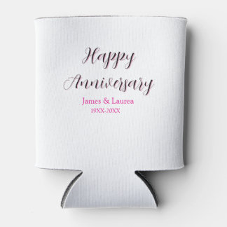 Porta-lata Feliz aniversário de casamento nome data ano simpl