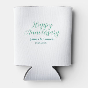 Porta-lata Feliz aniversário de casamento nome data ano simpl