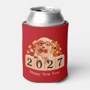 Porta-lata Feliz Ano Novo 2027 Ano do Bode/Carnero