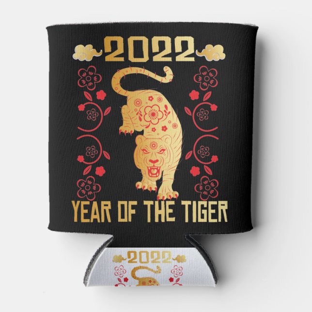 Porta-lata Feliz Ano Novo Chinês 2022 - Ano Do Tigre (Frente)
