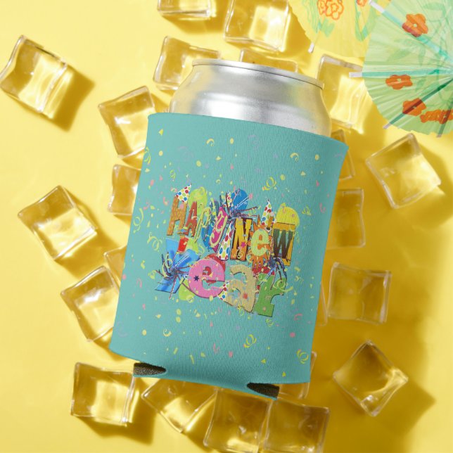 Porta-lata Feliz ano novo festivo (Verão in situ)