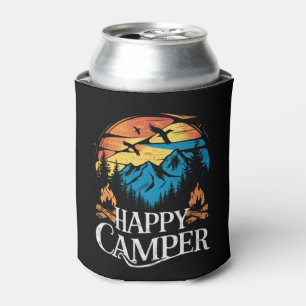 Porta-lata Feliz Aventureiro Retro Vintage Equipe de Acampame