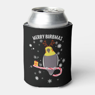 Porta-lata Feliz Birbmas Funny Cockatiel Bird Holiday para o