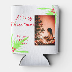 Porta-lata Feliz Brilho Natal adicione o nome da família de b