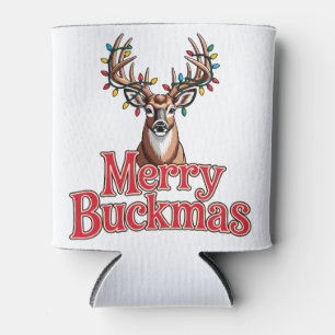 Porta-lata Feliz Buckmas Caça de Cabeça de Veado Feriado Nata