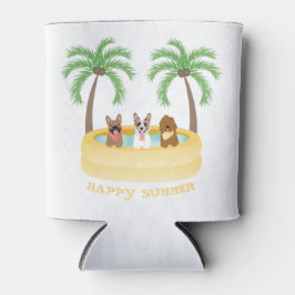 Porta-lata Feliz Cães de Verão Nadando Piscina