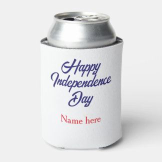 Porta-lata feliz dia da independência vermelho azul nome amer
