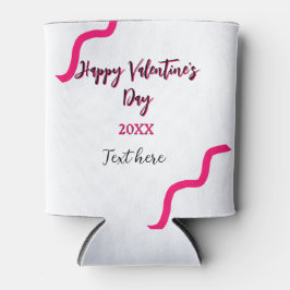 Porta-lata Feliz dia de os namorados cor-de-rosa espiral negr