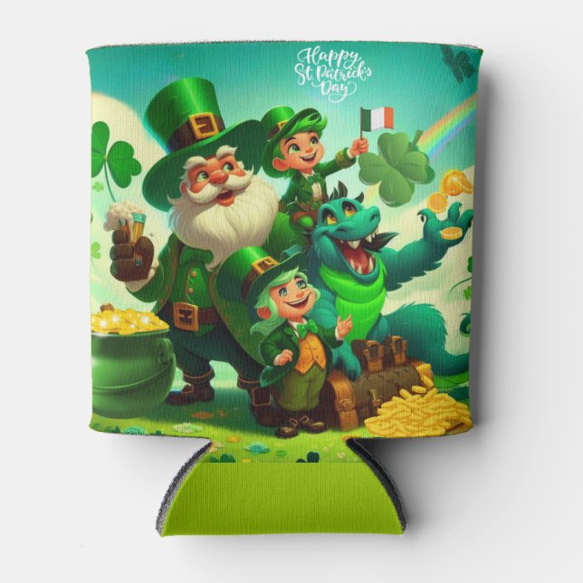 Porta-lata Feliz Dia de São Patrício colorido (Frente)
