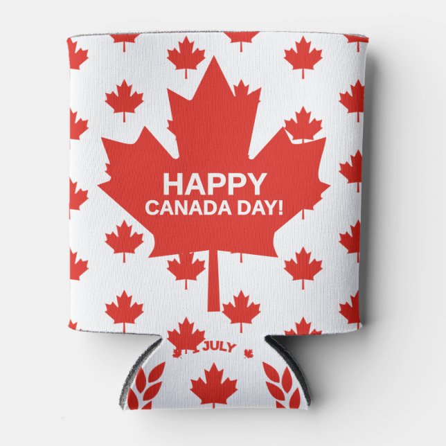 Porta-lata Feliz dia do Canadá pode resfriar (Frente)