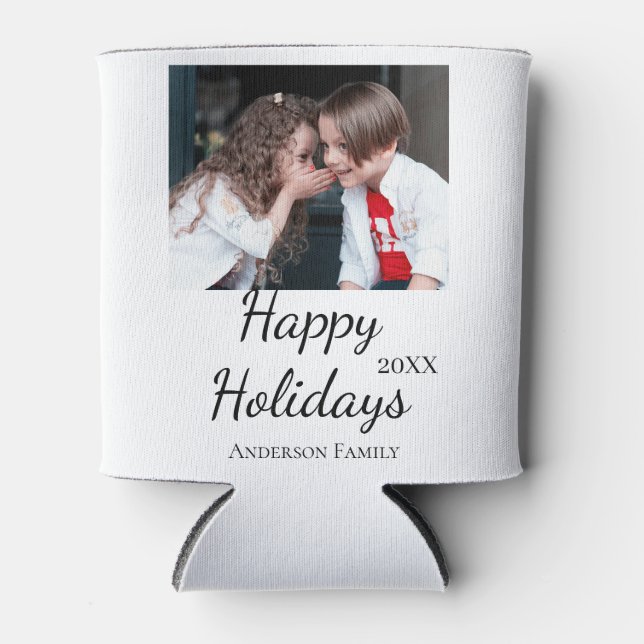 Porta-lata Feliz feriado crianças foto da família presentes m (Frente)