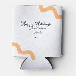 Porta-lata Feliz feriado nome laranja negro data ano espiral