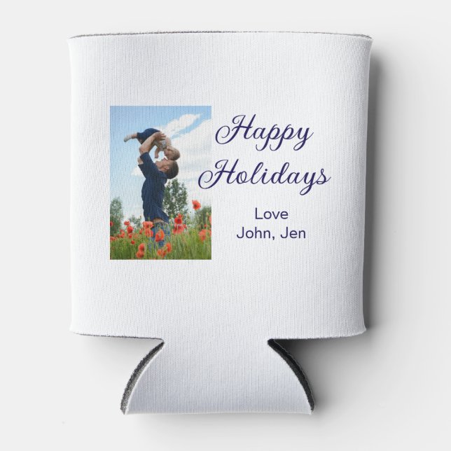 Porta-lata Feliz feriado pai filho presentes de Natal (Frente)