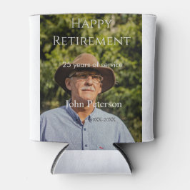 Porta-lata Feliz foto de aposentadoria nome ano anos de servi