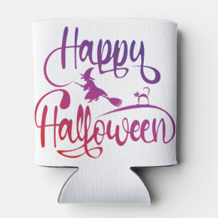 Porta-lata Feliz Halloween gradient voando feiticeiro