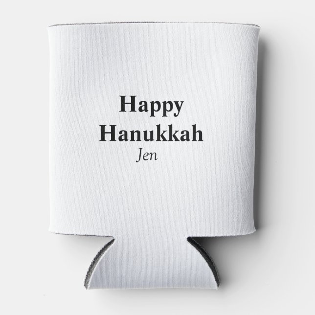 Porta-lata Feliz Hanukkah, seu nome de imagem de texto editáv (Frente)