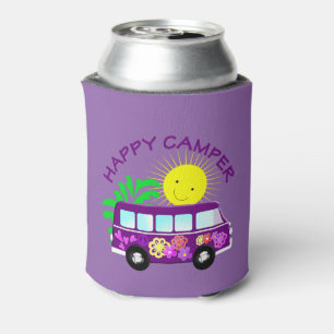 Porta-lata Feliz Hippie Camper Van Divertido Gráfico Colorid